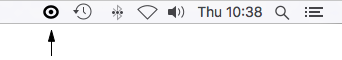 RemoteSight menu bar icon and menu