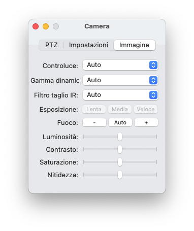 Controllo Telecamera - Impostazioni Immagine