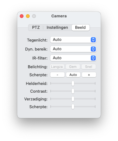 Camerabediening - Beeld-instellingen